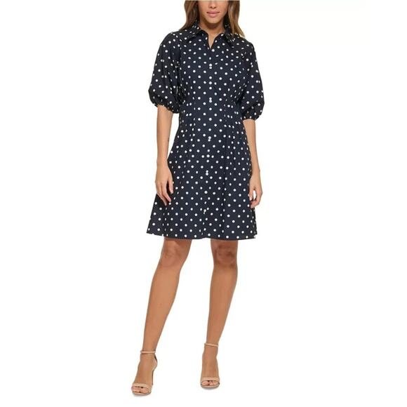 Tommy Hilfiger Dresses & Skirts - Tommy Hilfiger Polka Dot Shirt Dress Balloon Sleeve